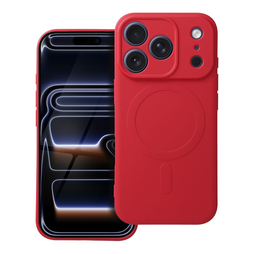 Husă Silicon Premium MagSafe pentru Iphone 17 Pro – Roșu